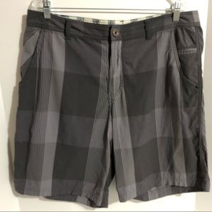 Lululemon Men's Dark Gray Kahuna checkered with thin stripes Shorts Size 38